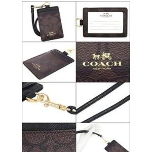 Coach leather lanyard and mini wallet
